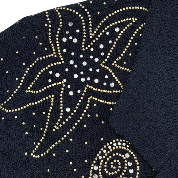 St John Santana Knit Sea Shell Starfish Rhinestone Embellished Blazer Sz Medium - Picture 4 of 12
